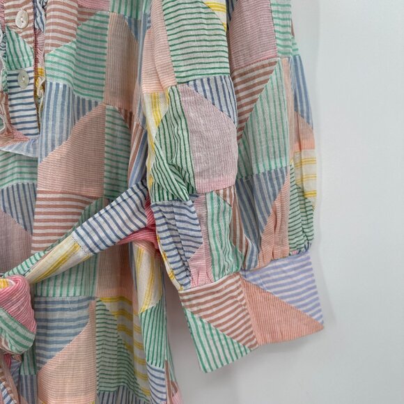 Antik Batik Caroline Long Dress size M 40 Maxi Shirt Dress Belted 100% Cotton - Picture 5 of 13